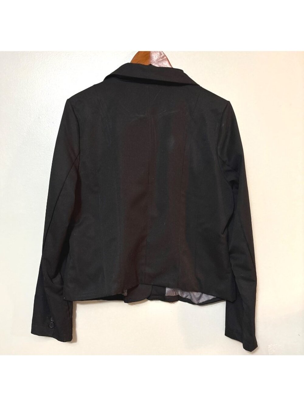 Miss Ashley Black Button-Front Blazer XL Womens Fitted Jacket 60% Cotton & 40% P - Picture 3 of 4